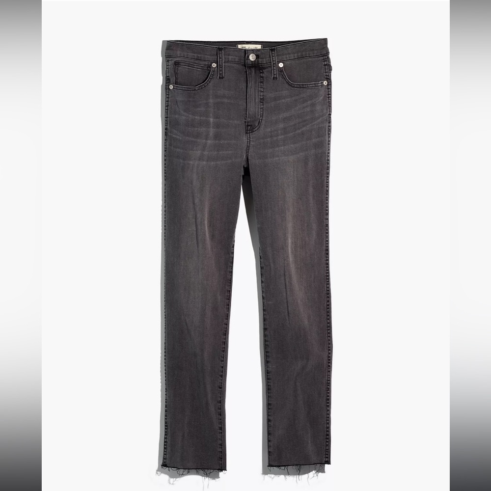 Madewell Sz 26 Stovepipe Jeans in Cement Wash: Raw-Hem Edition